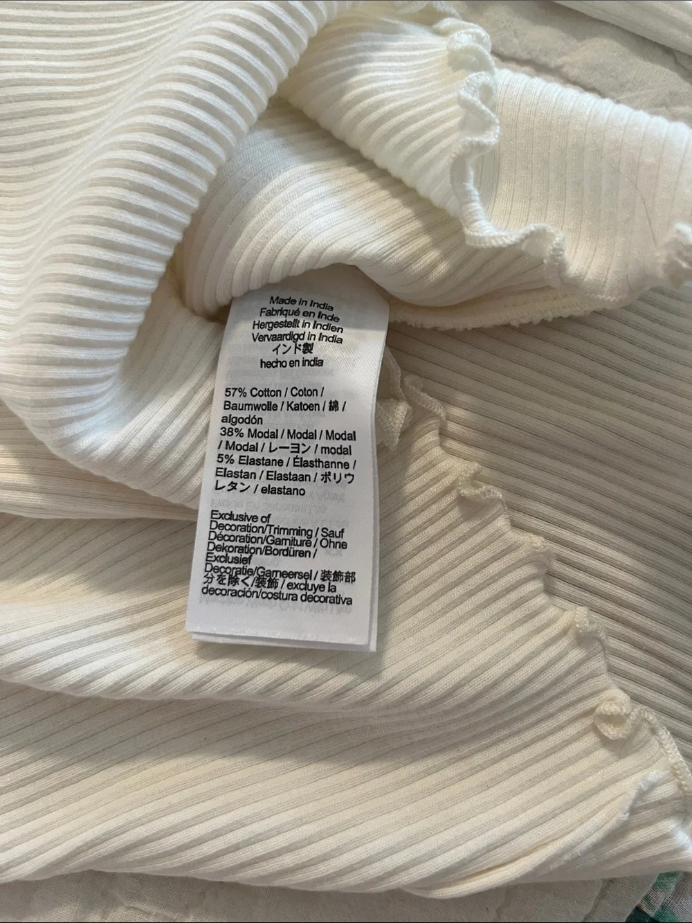 J.Crew Women's White Ribbed Long-Sleeve Top Coquette Ruffled girlhoodcore xs